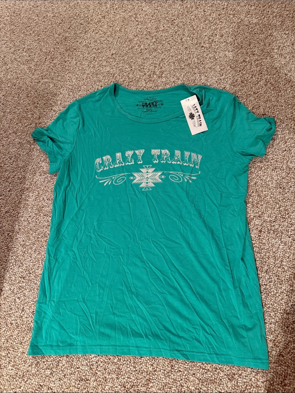 Crazy Train Teal Short Sleeve Graphic Tee